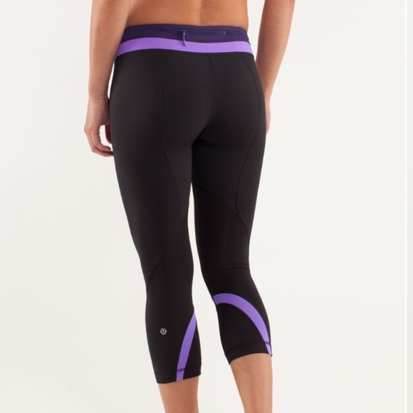 lululemon athletica Pants - Lululemon Black and Purple Leggings 8